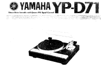 Yamaha YPD-71 - Owners Manual 